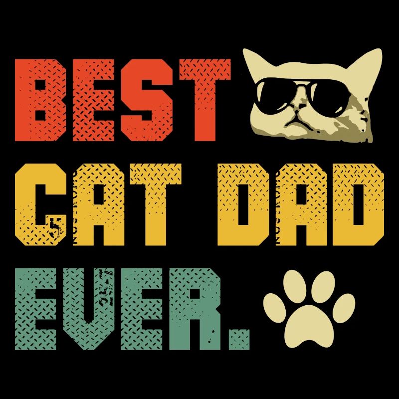 Bast Cat Dad Ever Retro Graphic