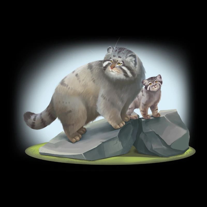 Manul Katze ist Bergsteiger