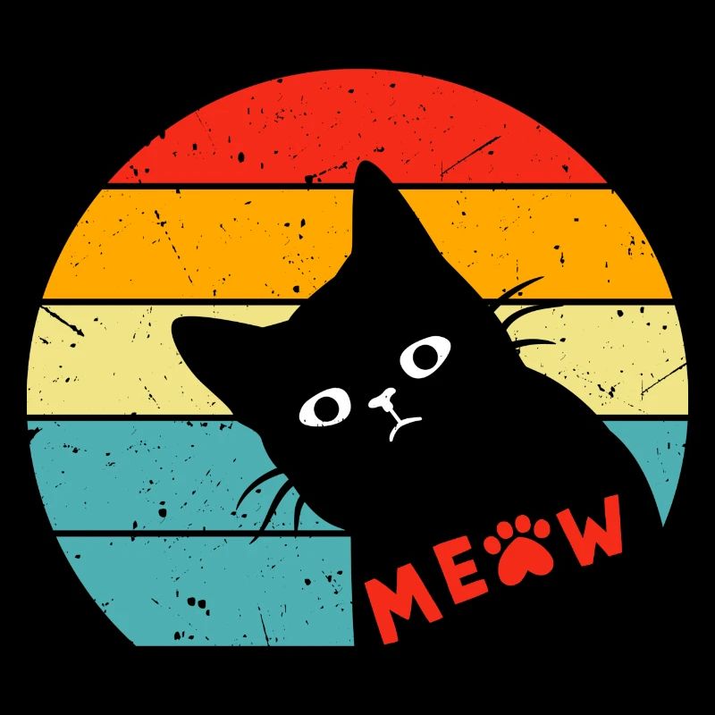 Retro Schwarze Katze 3