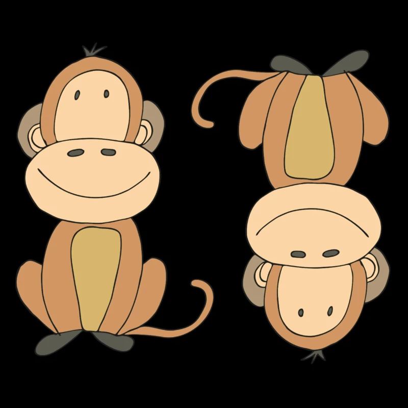 affe steht kopf