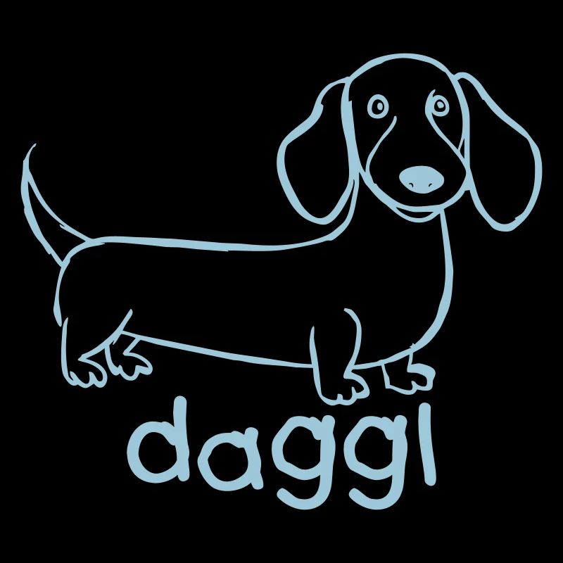 Children's drawing Daggl, dachshund, dachshund