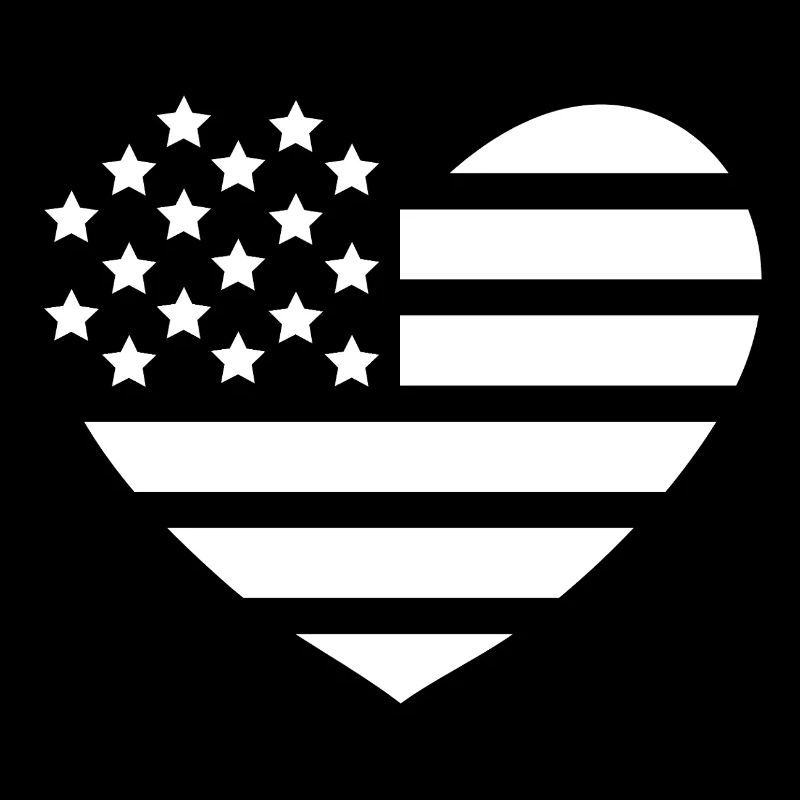 USA Flagge Herz Weiß