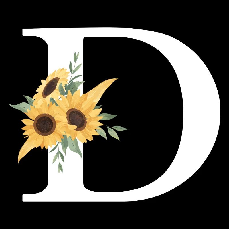 Blumenbuchstabe D Sonnenblume