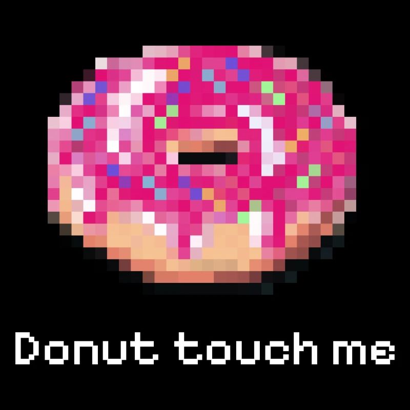 Donut, touche-moi blanc, pixel drôle