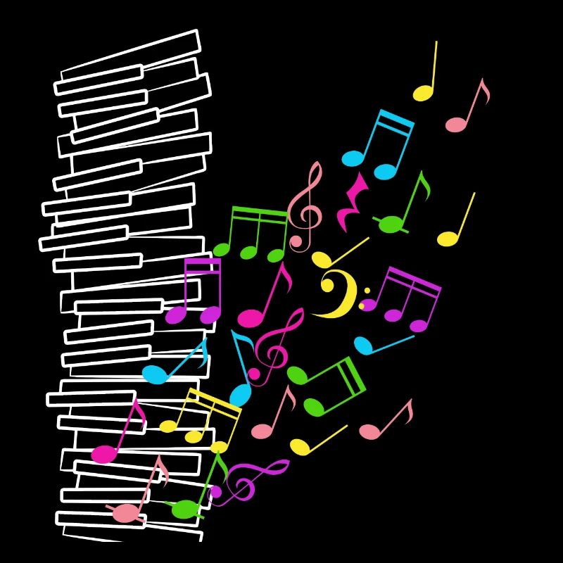 Piano colorful notes