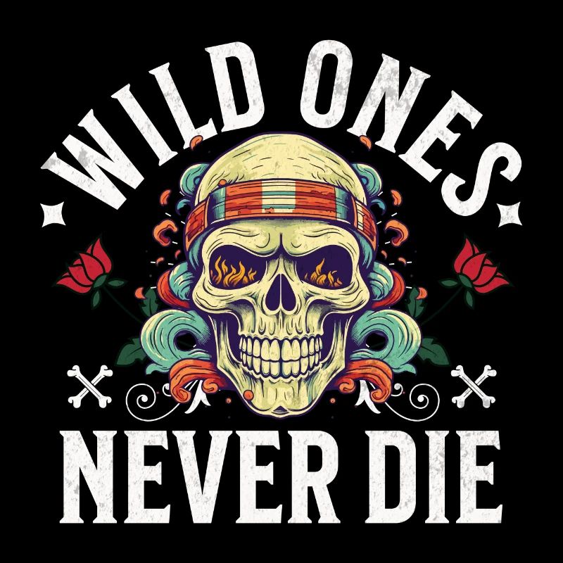 Skull Skull Skeleton Motorcycle Biker Gang