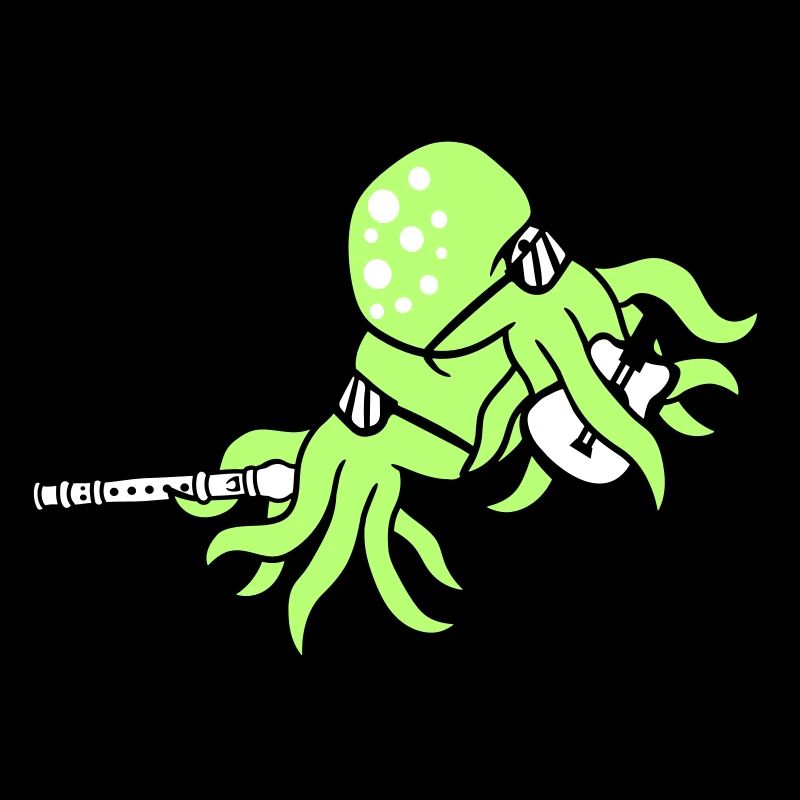 2 Octopus Guitare Flûte Octopus Squid Friends