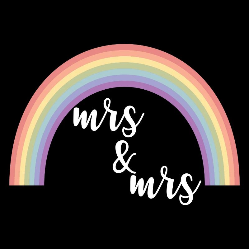 Rainbow Stripes Mrs and Mrs