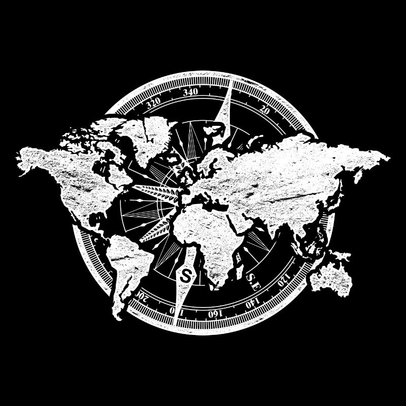 Compass Map Travel Gift World Map
