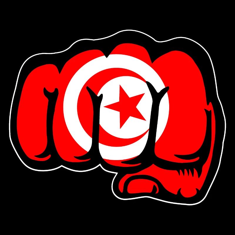 Drapeau de la Tunisie Main Poing