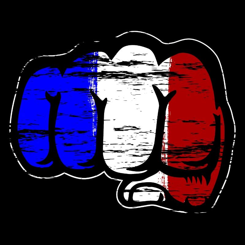 Drapeau de la France poing de main utilisé