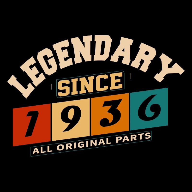 Legendary since 1936 vintage retro anniversary