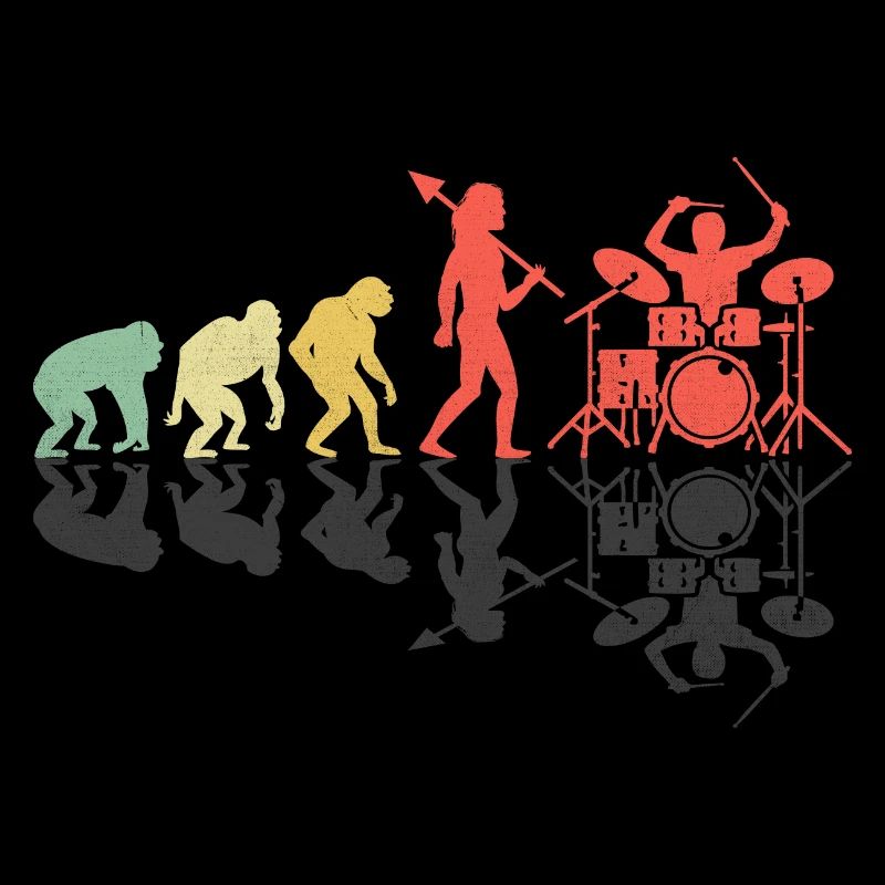 Drummer Evolution Drum Music Lover Drumming Drumme