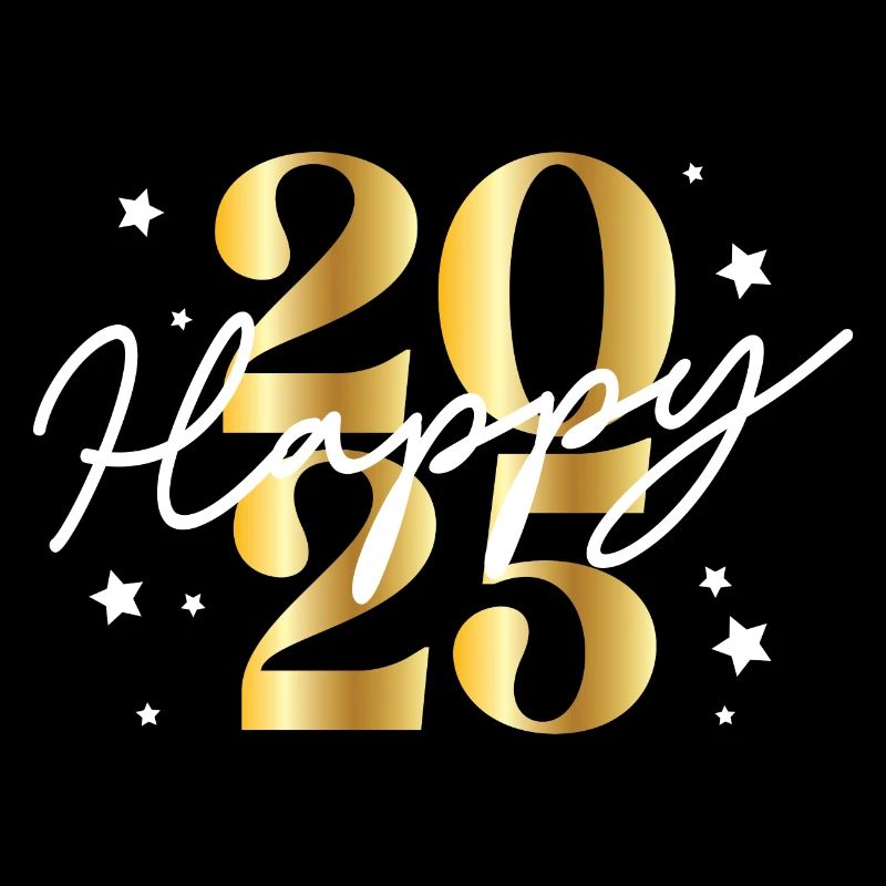 Happy 2025 – Funny Silvester Design mit Sternen