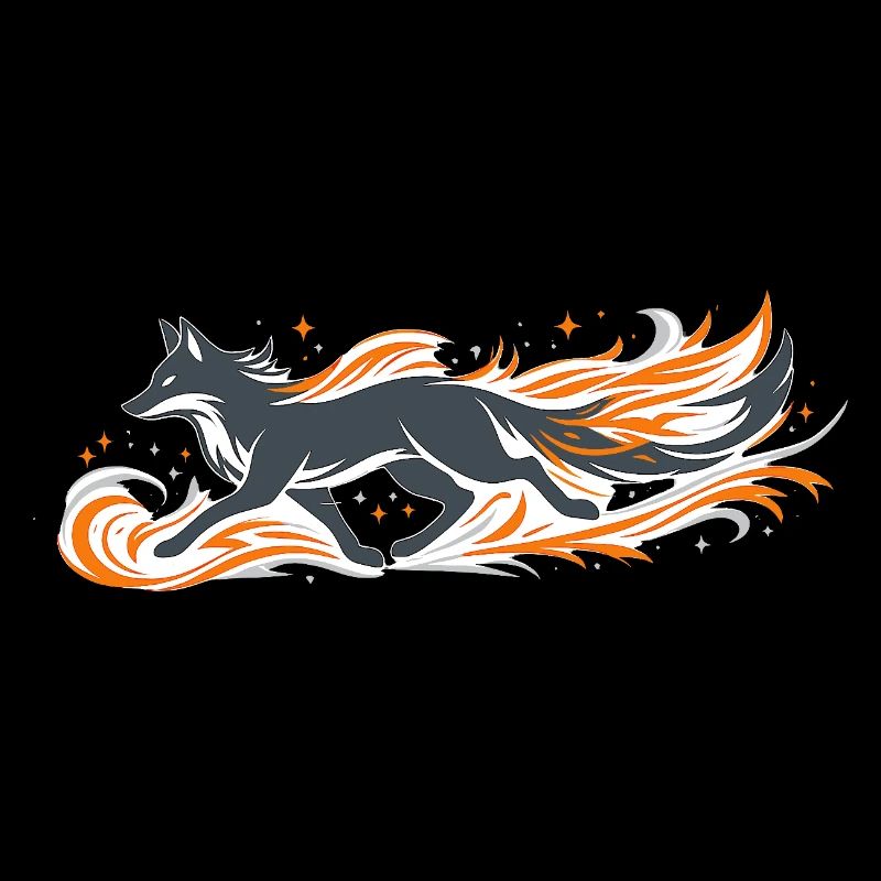 Flaming fox in fire flight