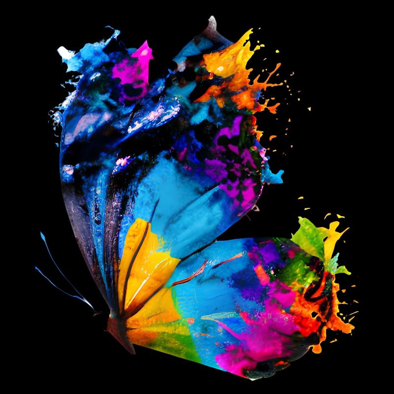 Schmetterling mit Farbklecksen