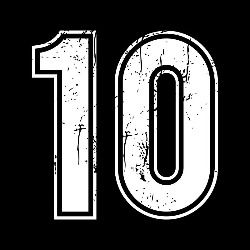 10 ans Retro Jersey Numéro 10 T-hirt Numéro