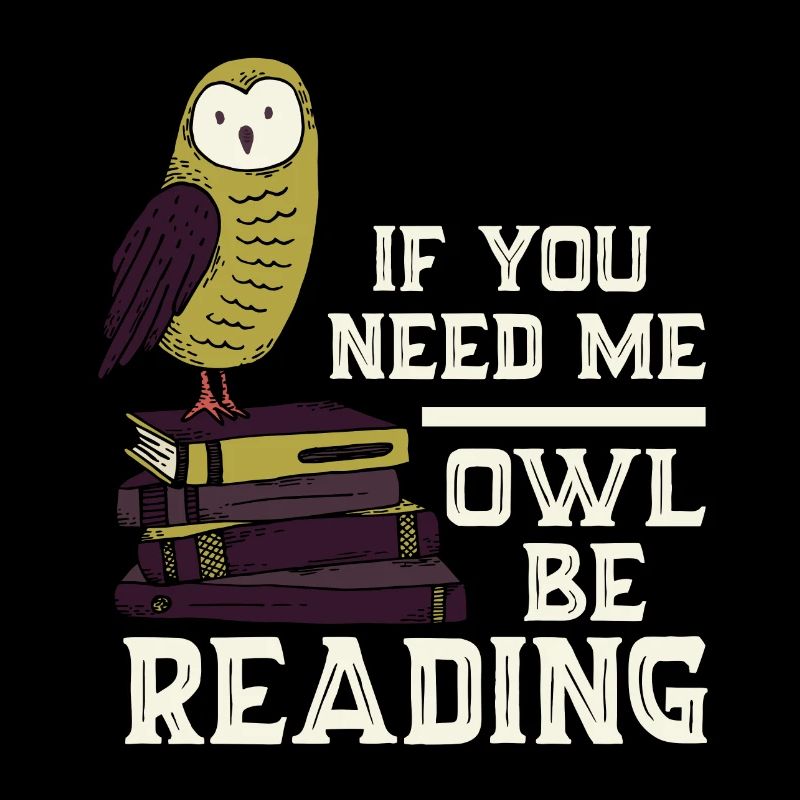 Eule Lesen Bücher Lustiger Spruch