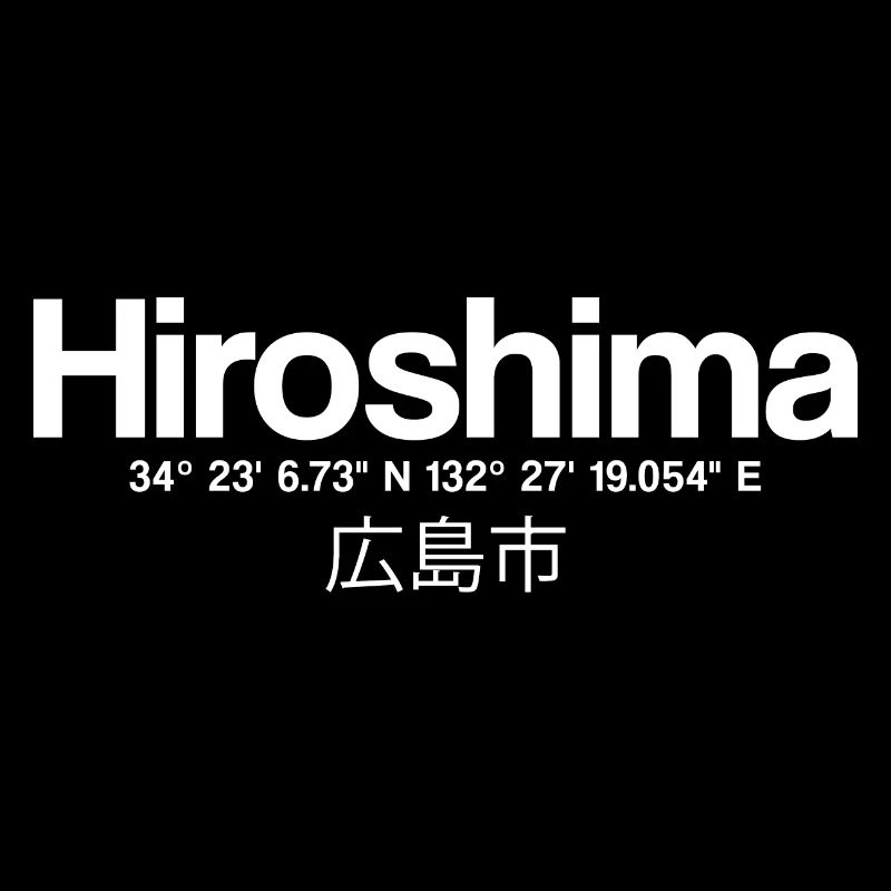 Hiroshima Japan Typography with Coordinates
