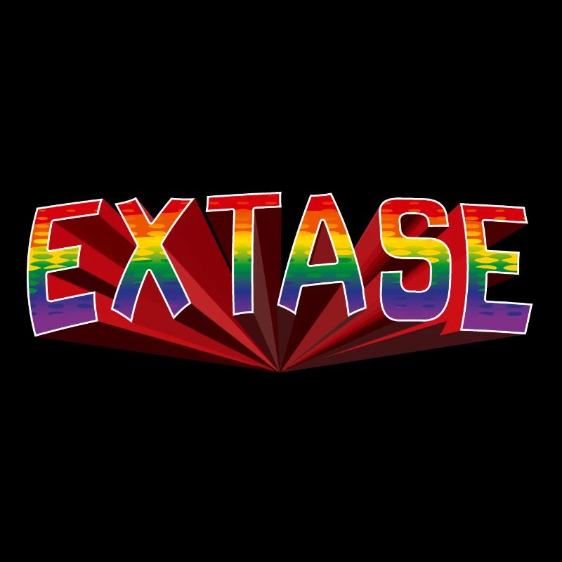 Ekstase Regenbogen Schrift