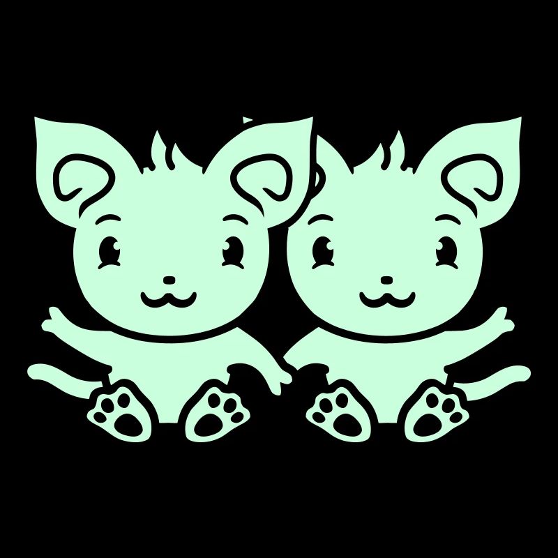 Zwei Glückliche Katzen 2 Freunde Pärchen Team Paar