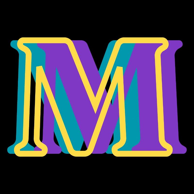 Multicolored letter m