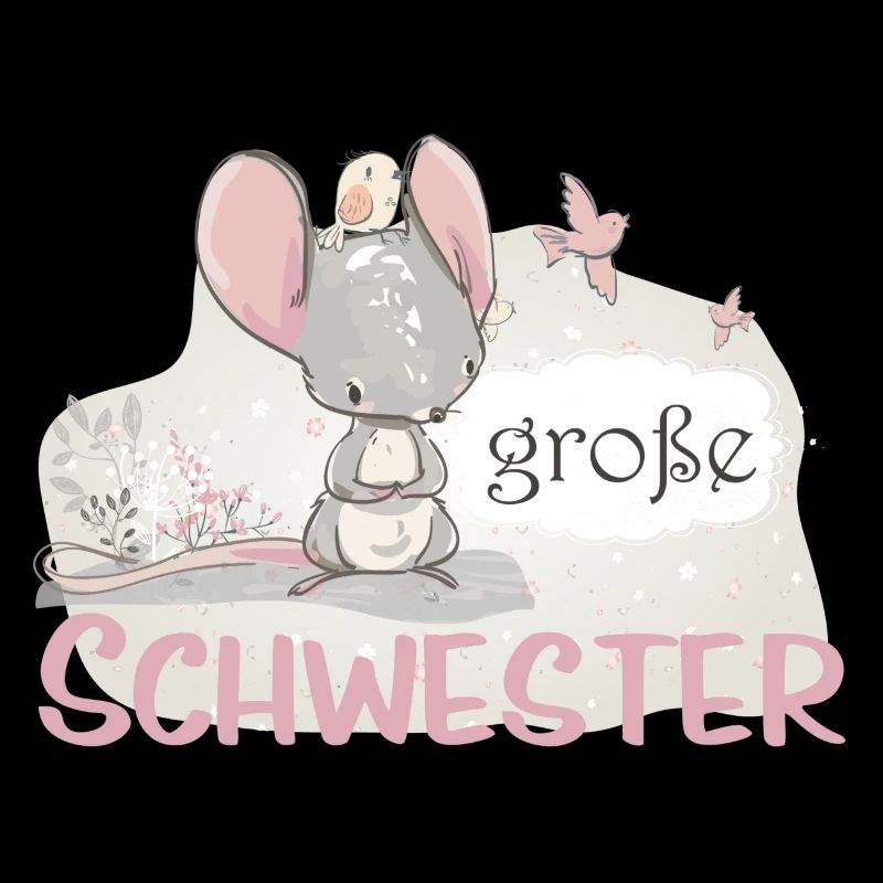 große Schwester Einhorn Maus Vogel