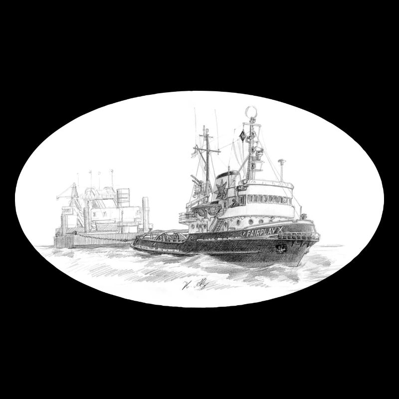 Remorqueur de mer avec remorque