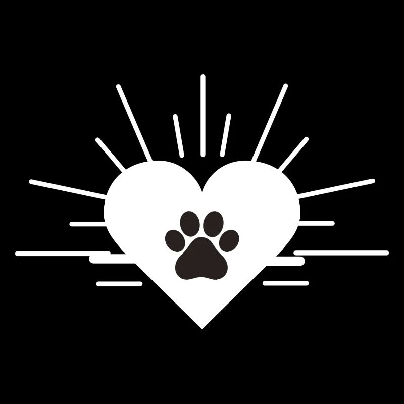 Heart with dog paw