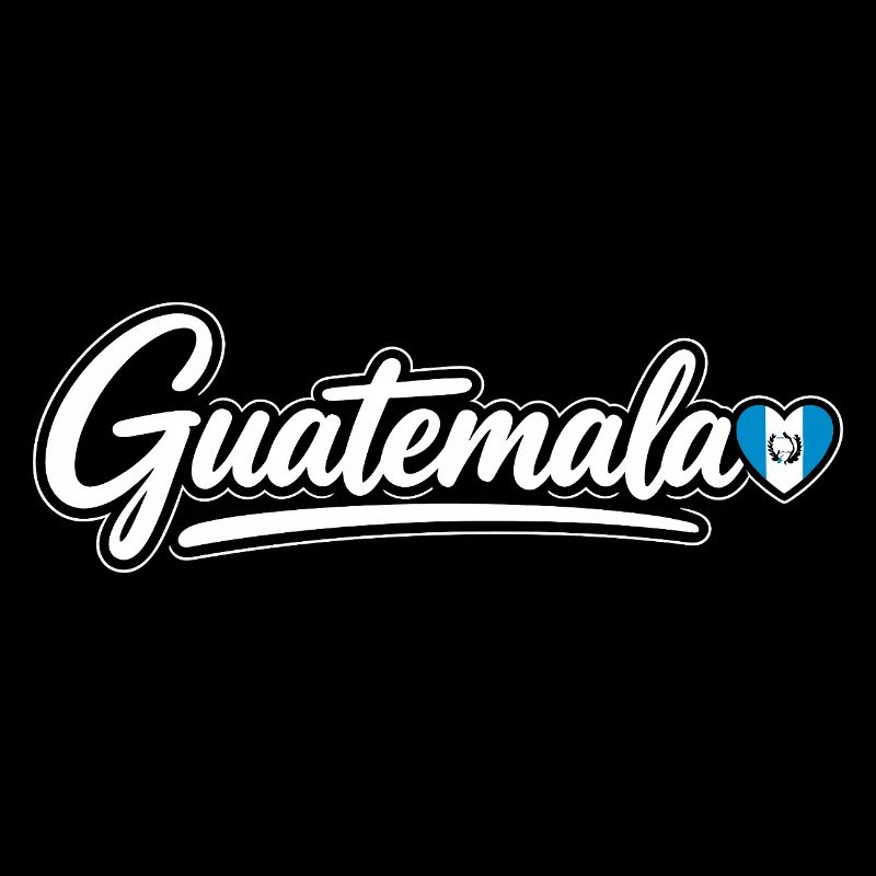 Guatemala Script with Flag Heart Love