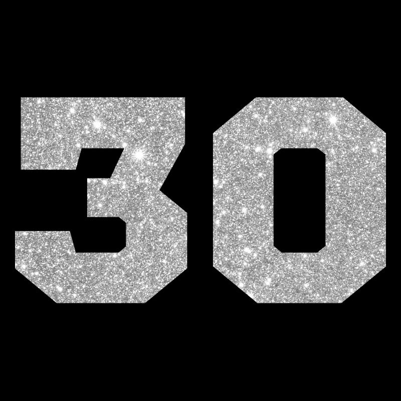 Nummer 30 Silberglitter - 30-jähriges Jubiläum