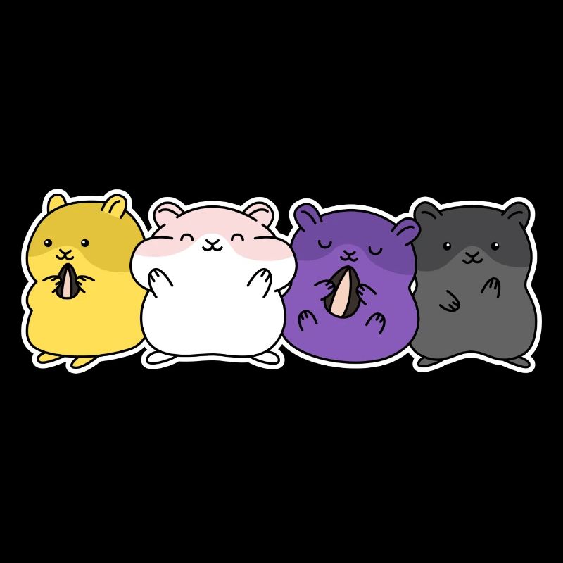 Non-binary flag hamster design for Enbys