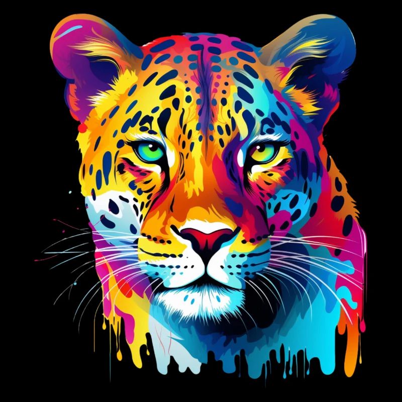 Bunter Leopard Farbspritzer Farbkleckse