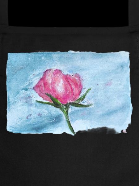 Rose aquarelle sur bleu ciel