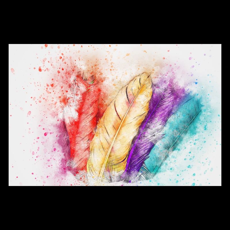 Art coloré sur les plumes