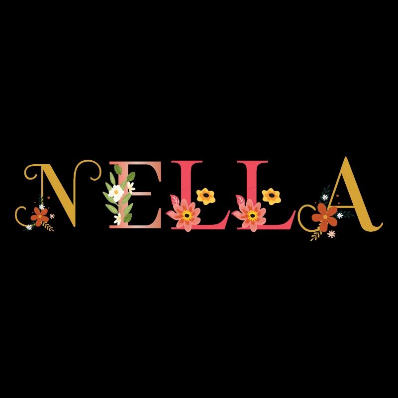 NELLA name decorated with flowers