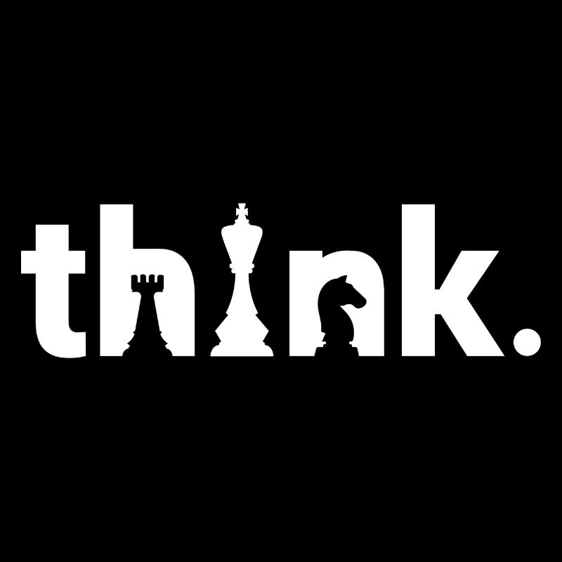 Tshirt noir Jeu d'échecs : think