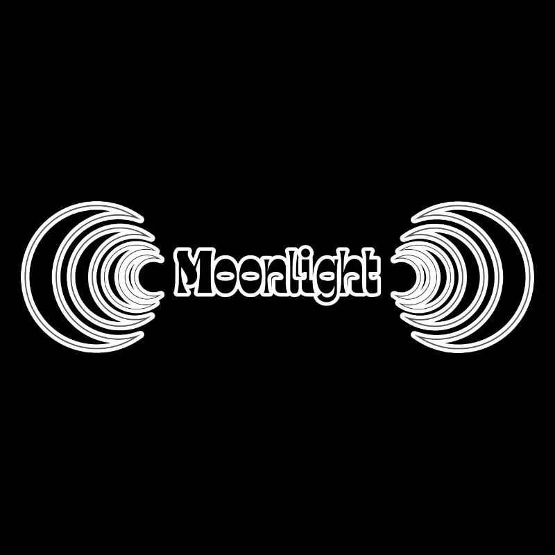 Moonlight lettering with crescent moon
