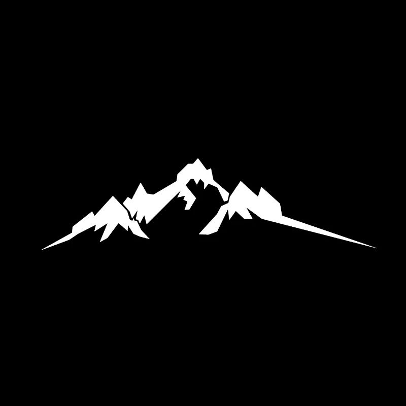 Silhouette mountains white