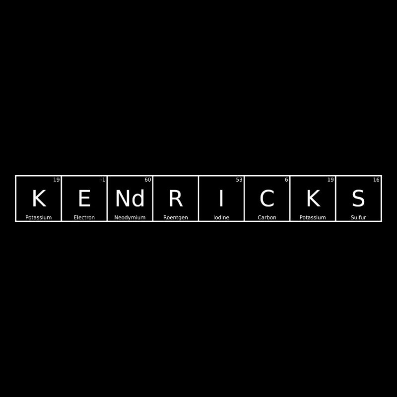 Kendricks Surname First Name Chemistry Periodic Table