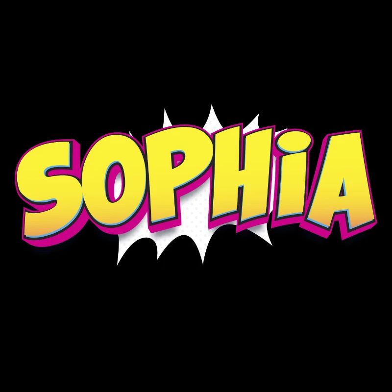 Sophia benutzerdefinierter Name Comic-Buch-Stil Pop-Art,