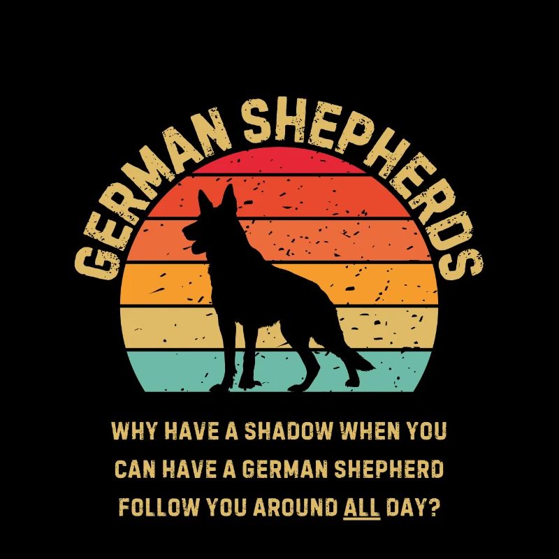 German Shepherd Retro Sunset
