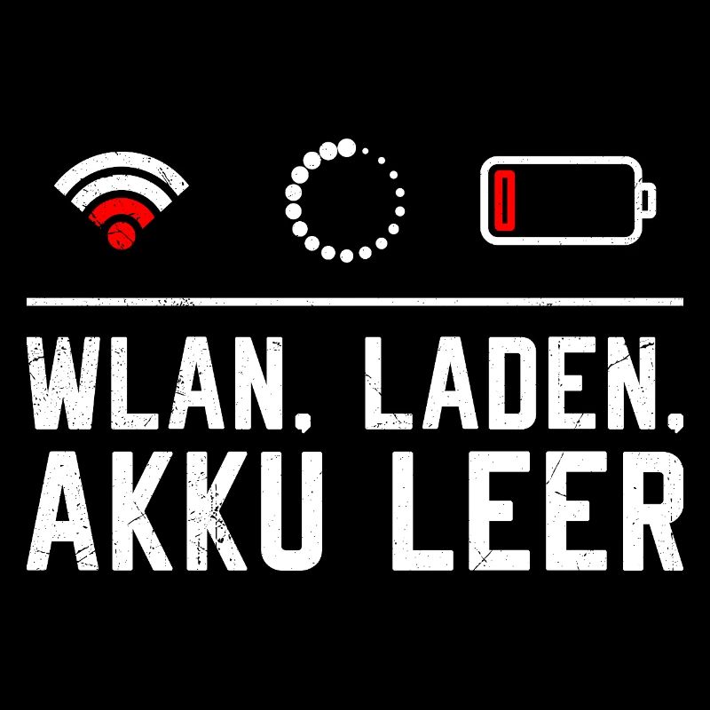 Coder WLAN. LADEN. AKKU LEER LUSTIG