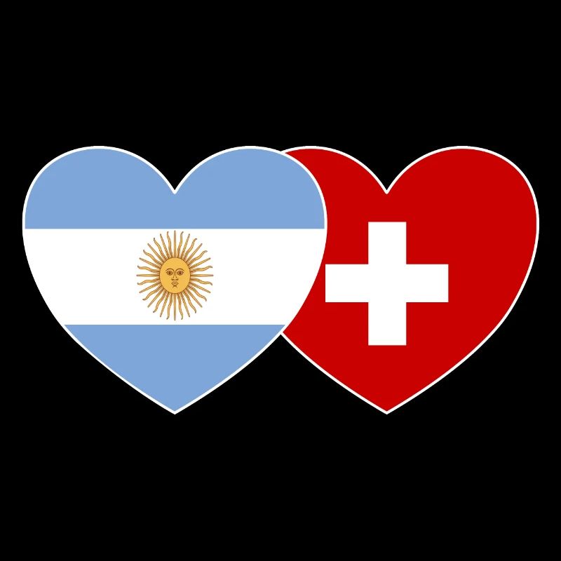 Argentine Suisse Drapeau Coeur