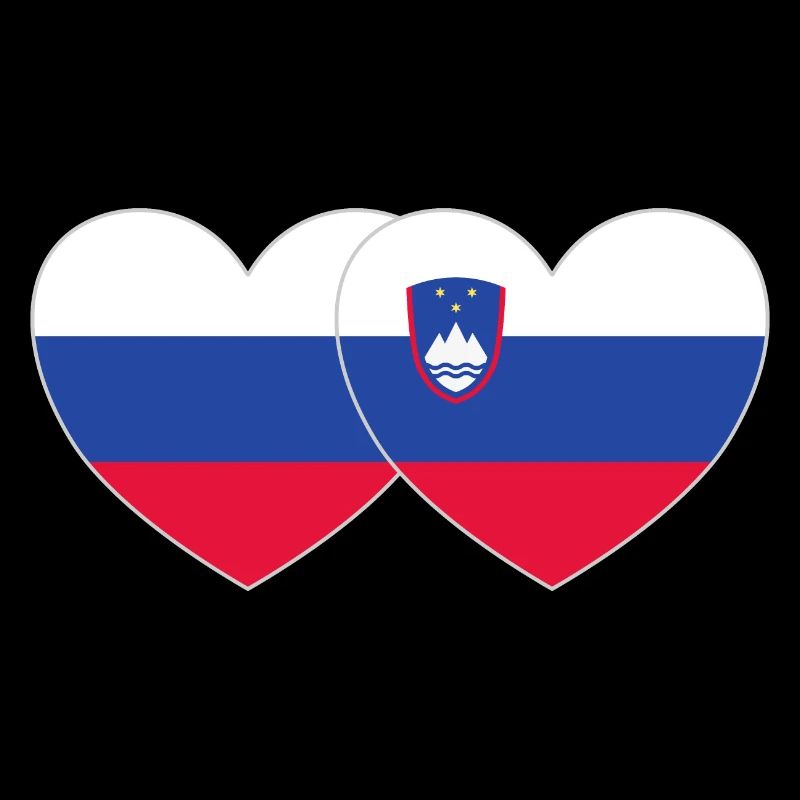 Russie Slovénie Drapeau Cœur