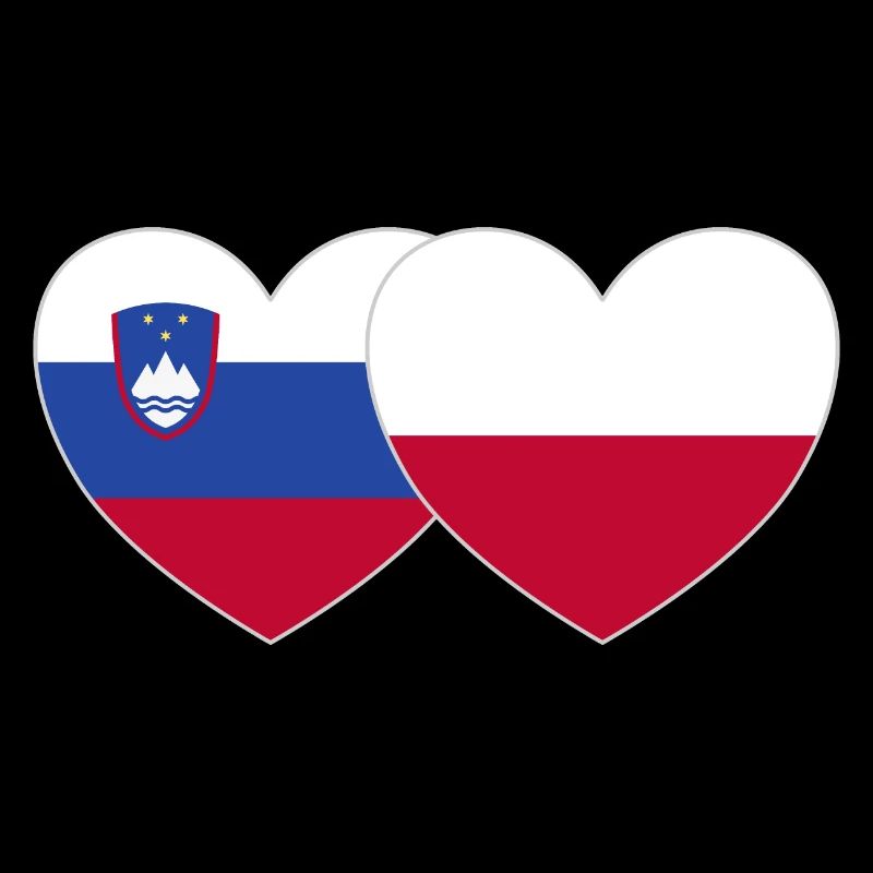 Slowenien Polen Flagge Herz