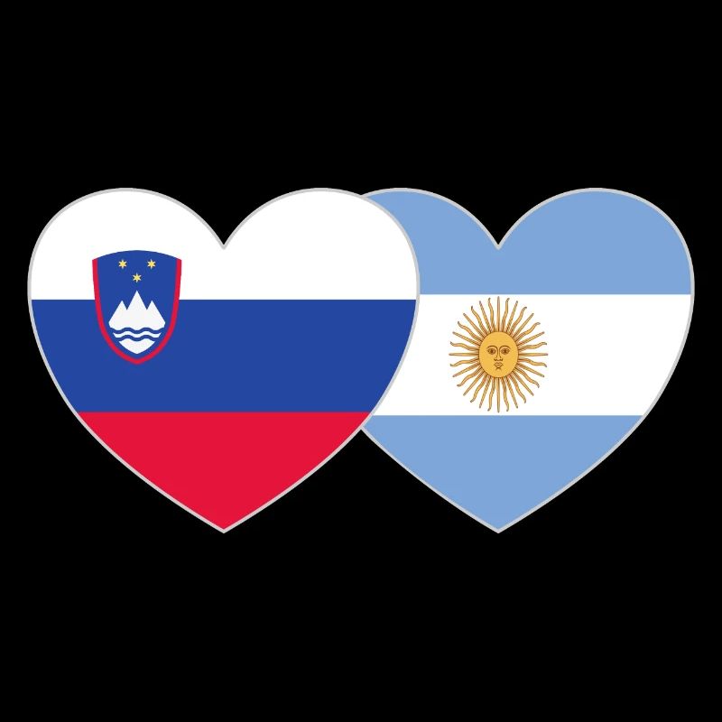 Slovénie Argentine Drapeau Cœur