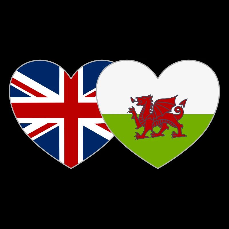 Angleterre Pays de Galles Flag Heart