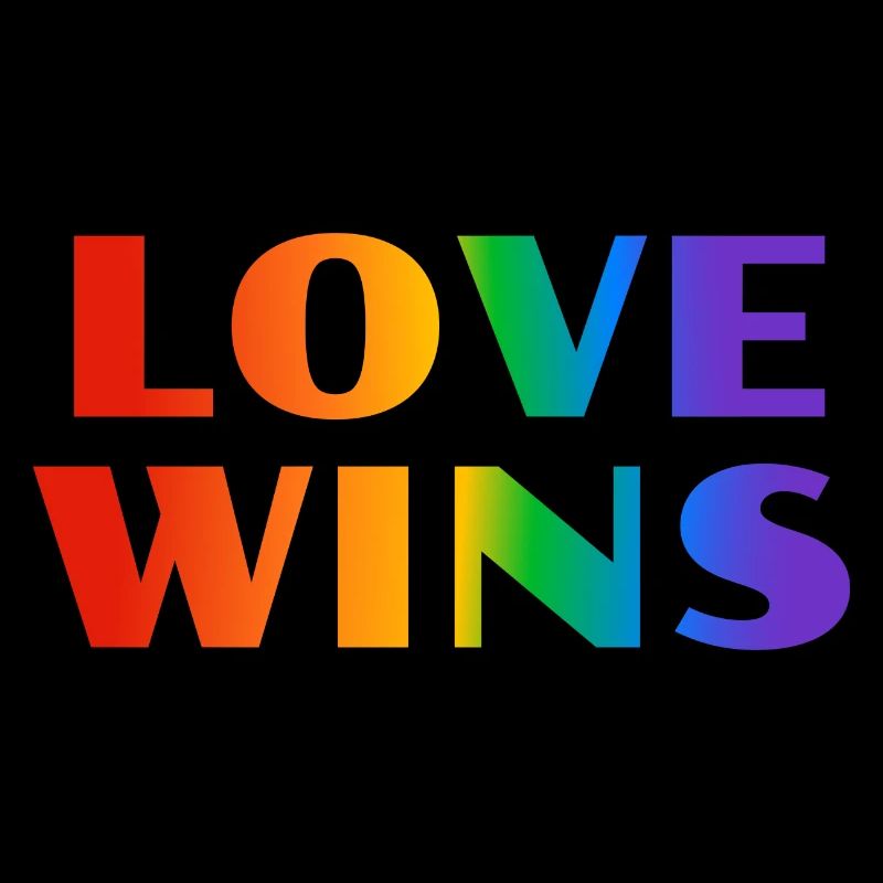 Love Wins LGBT Rainbow Text