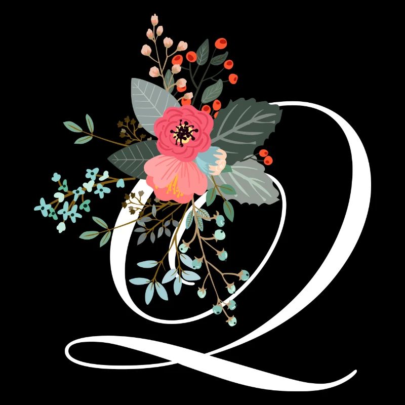 Lettre q fleuris